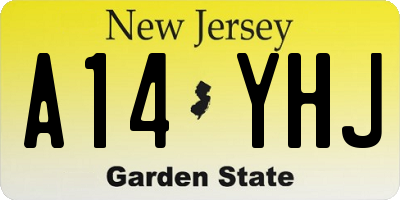 NJ license plate A14YHJ