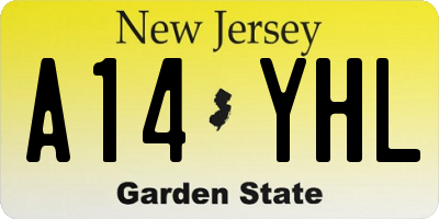 NJ license plate A14YHL