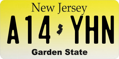 NJ license plate A14YHN