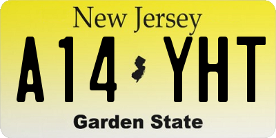 NJ license plate A14YHT