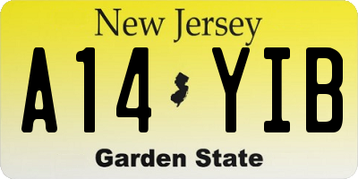 NJ license plate A14YIB
