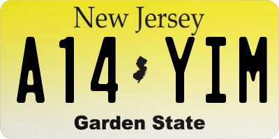 NJ license plate A14YIM