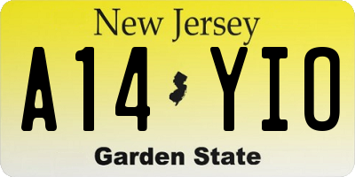 NJ license plate A14YIO