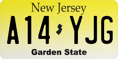NJ license plate A14YJG