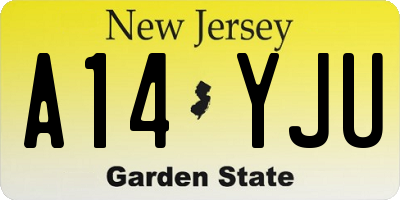 NJ license plate A14YJU