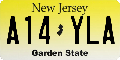 NJ license plate A14YLA