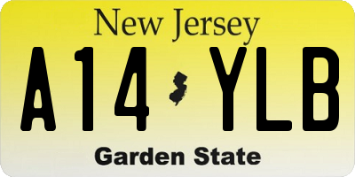 NJ license plate A14YLB