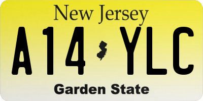 NJ license plate A14YLC