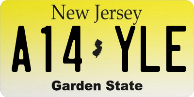 NJ license plate A14YLE