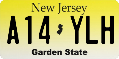 NJ license plate A14YLH