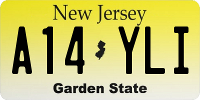NJ license plate A14YLI