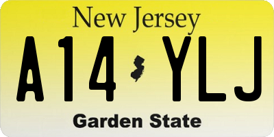 NJ license plate A14YLJ