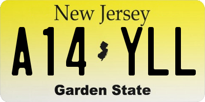 NJ license plate A14YLL