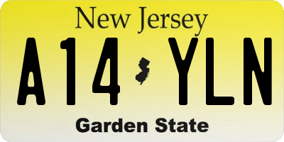 NJ license plate A14YLN
