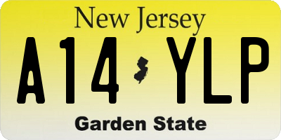 NJ license plate A14YLP