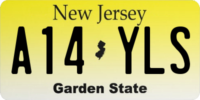 NJ license plate A14YLS