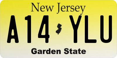 NJ license plate A14YLU