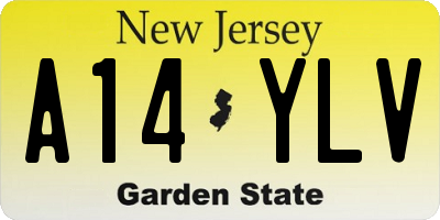 NJ license plate A14YLV