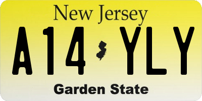 NJ license plate A14YLY