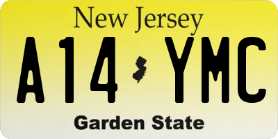 NJ license plate A14YMC