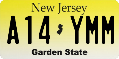 NJ license plate A14YMM