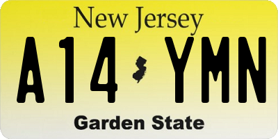NJ license plate A14YMN