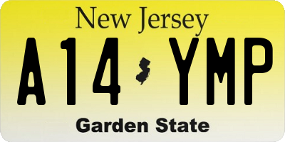 NJ license plate A14YMP