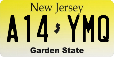 NJ license plate A14YMQ