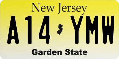 NJ license plate A14YMW