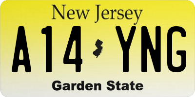 NJ license plate A14YNG