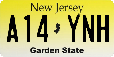 NJ license plate A14YNH