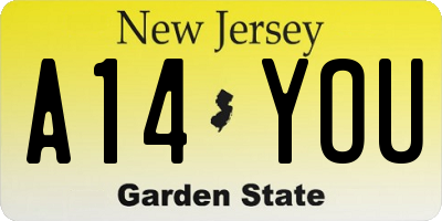 NJ license plate A14YOU