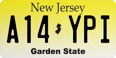 NJ license plate A14YPI
