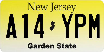 NJ license plate A14YPM