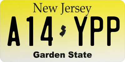 NJ license plate A14YPP