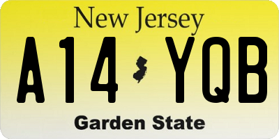 NJ license plate A14YQB