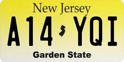 NJ license plate A14YQI