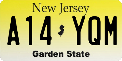 NJ license plate A14YQM