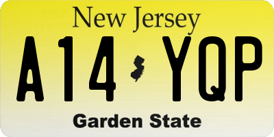 NJ license plate A14YQP