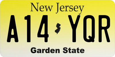 NJ license plate A14YQR