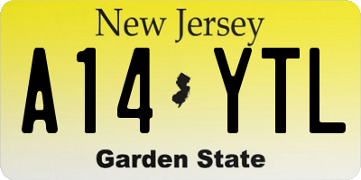 NJ license plate A14YTL