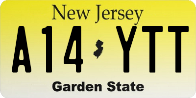 NJ license plate A14YTT