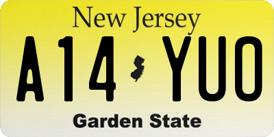 NJ license plate A14YUO