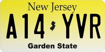 NJ license plate A14YVR
