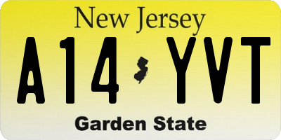 NJ license plate A14YVT