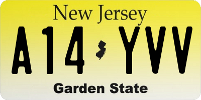 NJ license plate A14YVV