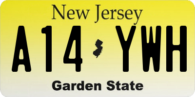NJ license plate A14YWH