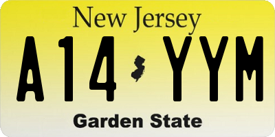 NJ license plate A14YYM