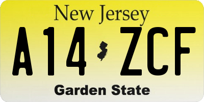NJ license plate A14ZCF