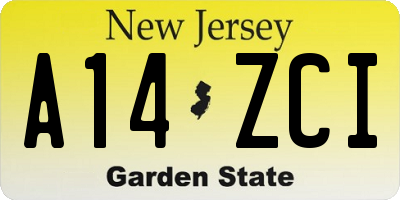 NJ license plate A14ZCI